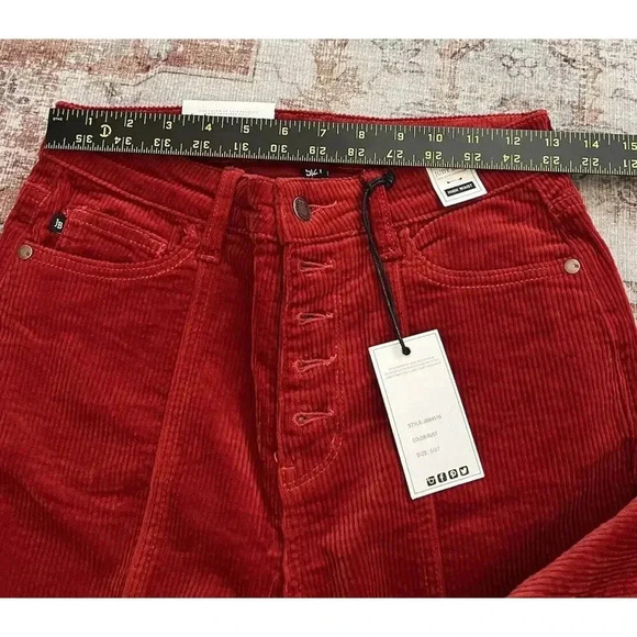 Judy Blue Ankle Straight Corduroy High Waist Pants Womens Size 27 Rust Red NWT - Picture 11 of 13